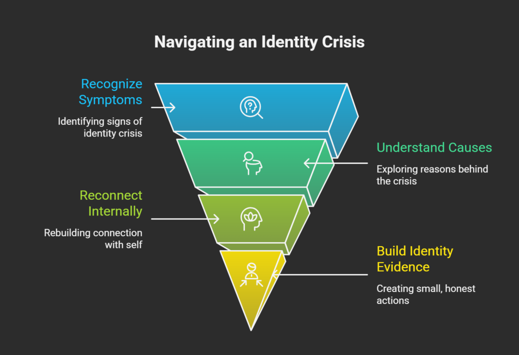 identity confusion and self concept breakdown visual explanation